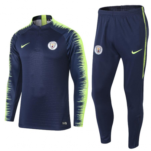 Manchester City 18/19 Sweat Shirt Tracksuits Blue Green With Pants